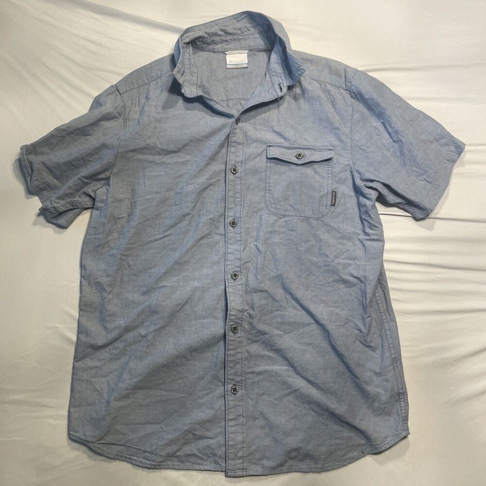 Columbia Shirt Mens M Button Short Sleeve